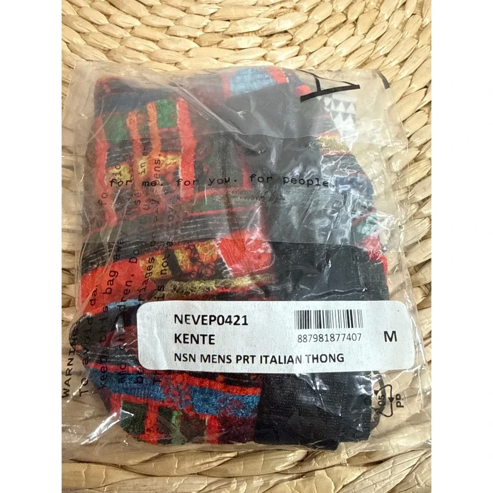 Cosabella Never Say Never Men's Kente Italian Thong Multicolor Lace Size M